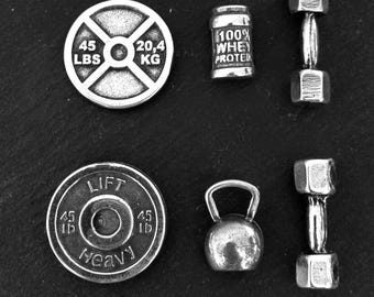 SET 3 Gym Magnets Dumbbell + Kettlenbell + Motivation Weigth Plate -Whiteboard magnet · Gym Gift - Gym Quotes · Fridge magnet - Wod & Fit