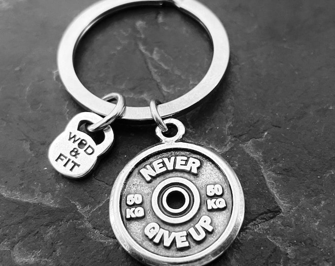 Gym Keychain Motivation Weigth Plate GWorkout Gift -Gym Gifts - Joyas Fitness - Bodybuilding Gifts- weightlifting · Sport Gift· Wod & Fit