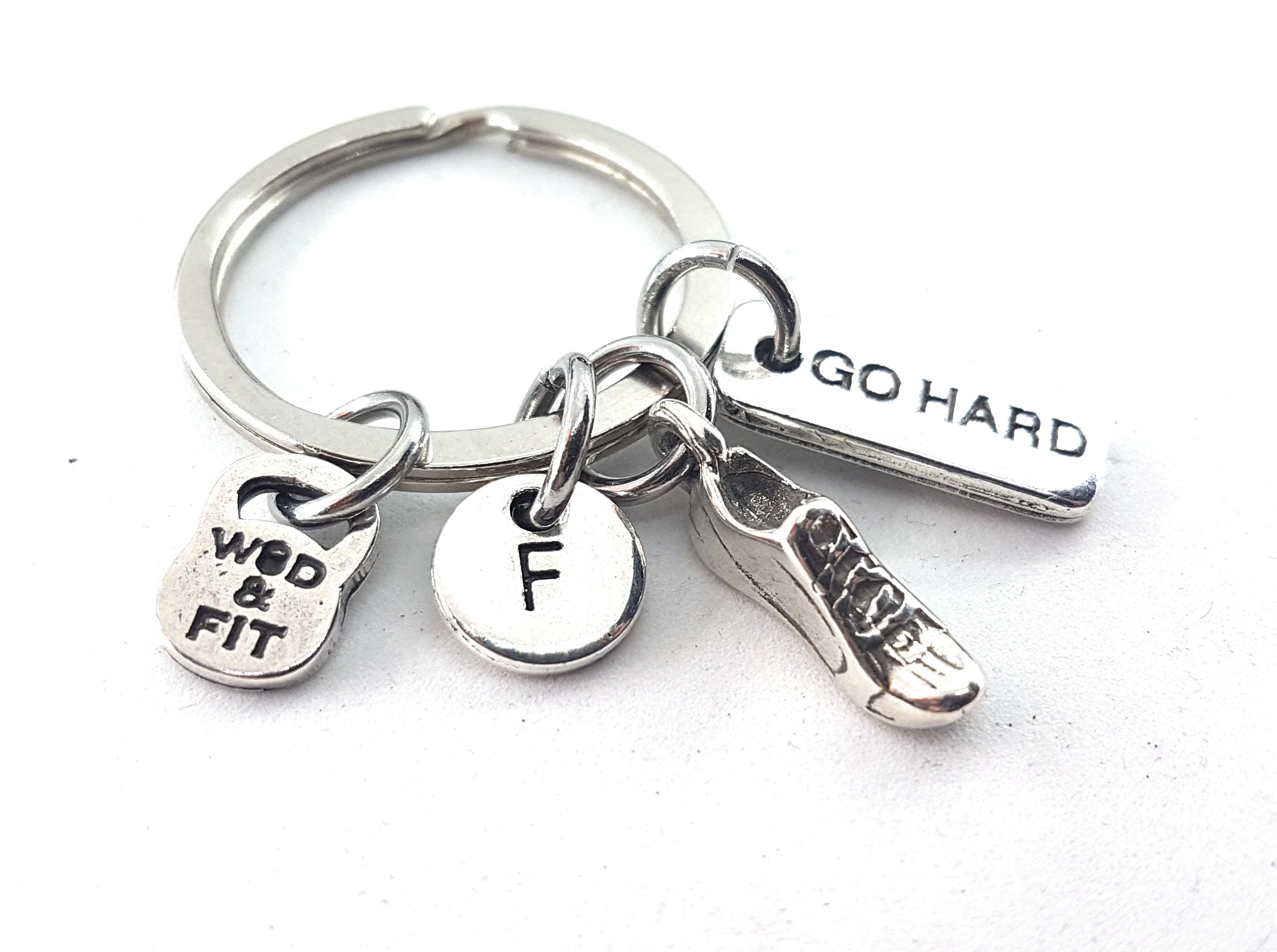 Runner Initial Keychain Workout,Motivation.Motivational Gift,Runner