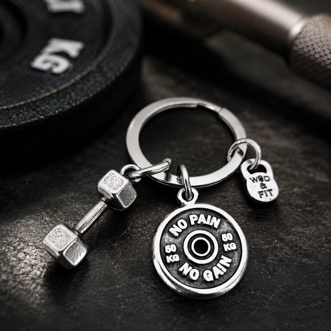 Gym Keyring Dumbbell Motivation Weigth Plate · Bodybuilding · Gifts for ...