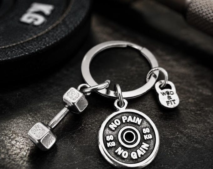 Gym Keyring Dumbbell Motivation Weigth Plate · Bodybuilding · Gifts for dad · Fitness Gift · Custom keychain · Best friend gift · Wod & Fit