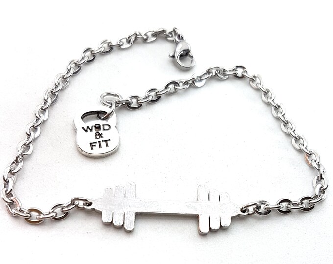 Barbell Bracelet · Bodybuilding · Boyfriend Gift · Men bracelet · Dad Gift · Girlfriend Gift · Fitness Bracelet ·  Wod & Fit