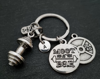 Personalized Gym Keyring BIG Barbell Custom Weight Plate 45lbs · Boyfriend gift · Coach Gift · best friend gift ·Gym Gift·Dad Gift Wod & Fit