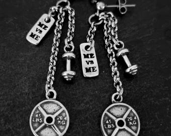Gym Earrings Weight Plate 45lbs Weight Fitness Jewelry · Weight Lifting ·Gym Gifts· Bodybuilding · Crosstraining · Girl Earrings · Wod & Fit