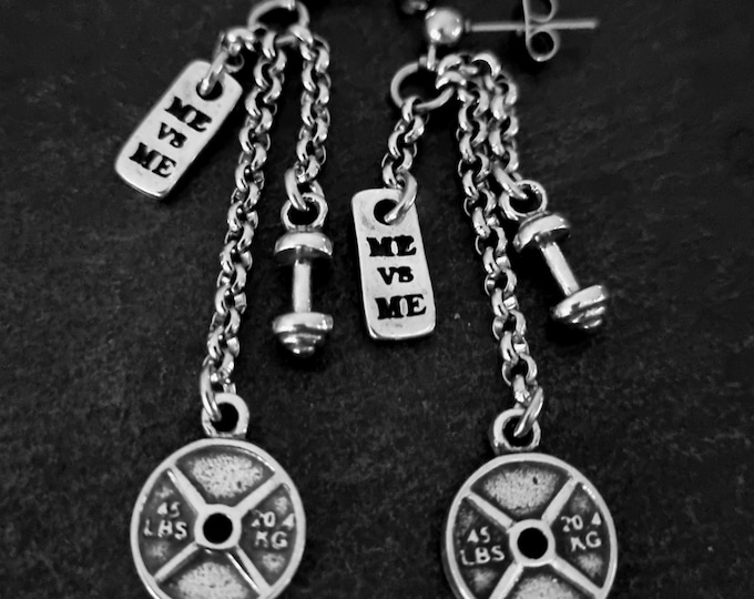 Gym Earrings Weight Plate 45lbs Weight Fitness Jewelry · Weight Lifting ·Gym Gifts· Bodybuilding · Crosstraining · Girl Earrings · Wod & Fit