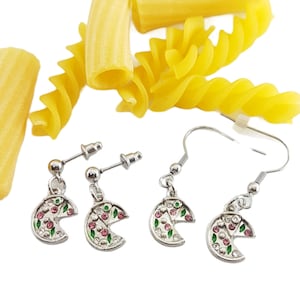 Earrings Pizza - Earrings Pizza - Pizza Jewels -Pizza Earrings- stud earrings · Hook Earrings ·  Pizza Gift · fun earrings · cute earrings