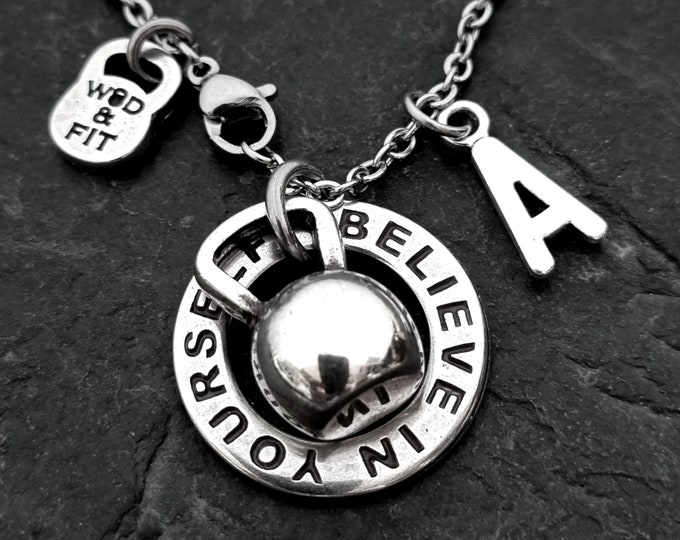 Gym Custom Necklace Kettlebell Fitness Gift · Workout gifts· Name Necklace ·Gym Gifts· Bodybuilding ·Personalized Gift·BFF Gifts · Wod & Fit