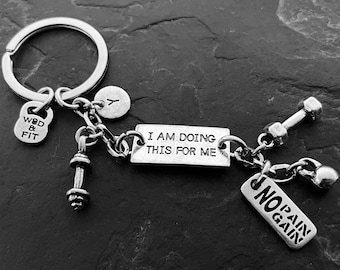 Personalized Keychain I Am Doing This For Me · Custom Keychain · Weight loss · Boyfriend Gift · Coach Gift · Bff Gifts · Dad Gift ·Wod & Fit