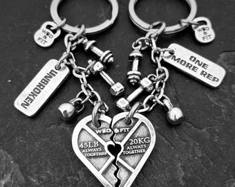 Couple Gym Keichain HEART Weight Plate Always Together With Your Motivation · Bodybuilding · Fitness · Couple Gift · Gym Gifts · Wod & Fit