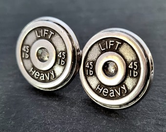 Gym Gift Cufflinks Weight Plate Lift Heavy 45lbs Barbell Workout Gifts · Weightlifting Gift · Bodybuilding Gift ·Gym  Cuff links · Wod & Fit