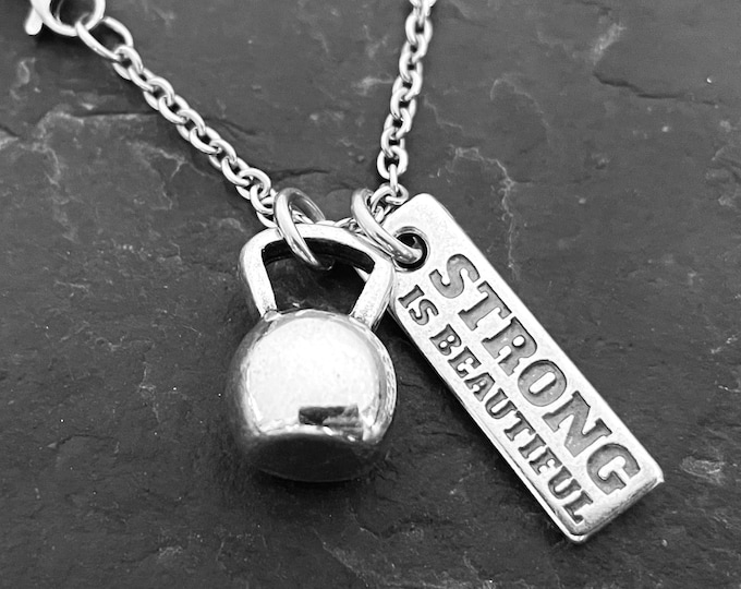 Gym Necklace Kettlebell Personalized gift · Girlfriend Gift · Fitness Necklace · Bff Gifts · Wife Gift · Mom Gift · Sister Gift · Wod & Fit