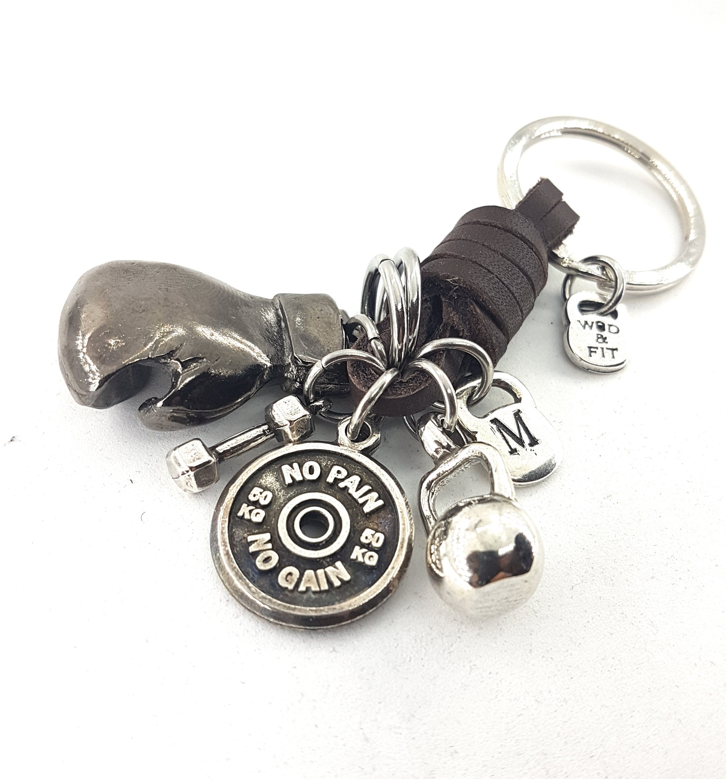 Keychain Boxing Glove Brown Leather Boxing Challenge · Custom Keychain
