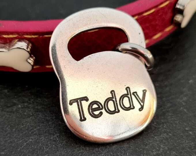 Custom Kettlebell Pet Tag - Fitness Dog ID - Unique Dog Lover Gift - Personalized Metal Tag · Gym-Inspired Pet Accessory · Pet Tag Wod & Fit
