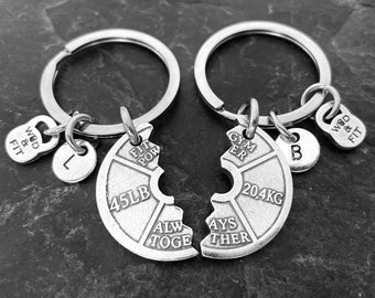 Couple Gym Keyring Weight Plate Always Together· BFF Gifts· Motivation Gift · Gym Gifts· Crosstraining· Bodybuilding·Custom Gift · Wod & Fit