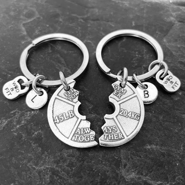 Couple Gym Keyring Weight Plate Always Together· BFF Gifts· Motivation Gift · Gym Gifts· Crosstraining· Bodybuilding·Custom Gift · Wod & Fit