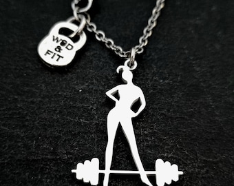 Fitness Girl Necklace Motivation Custom Gifts · Bodybuilding Gift · Weight Lifting - Fitness Jewels · Coach Gift· Girlfriend gift ·Wod & Fit