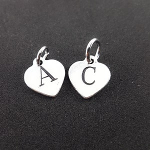 Abalorio Corazón Letras inicial - Abalorio Personalizado - Corazón Nombre - Abalorios Nombre - Alfabeto - Abalorio Collar Letra - Wod & Fit