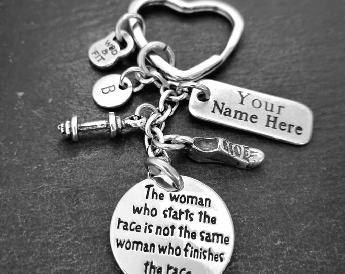 A motivational and empowering keychain designed for strong, determined women.