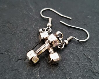 DUMBBELL EARRINGS · Gym Gifts · Fitness gifts · Mom Gift · Girlfriend Gift · weight Earrings · Barbell earrings · Women Earrings ·Wod & Fit