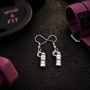 Örhängen för kvinnor med gympower, motivationsgåva för vältränad tjej, gymtjej, atlet, tränare eller sportig vän Wod & Fit Gym Water