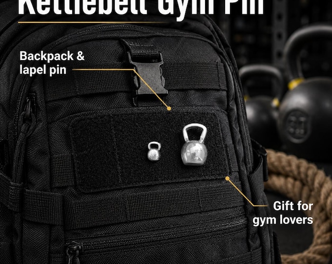 Kettlebell Gym Pin, Fitness Lapel Pin for Backpack, Jacket, Gym Bag and Kettlebell Training Gifts · Wod & Fit