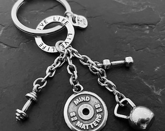 Gym Personalized Keychain Workout Gift - Weight Plate - BFF Gifts · Girlfriend gift · Trainer Gift · Custom Keychain · Mom Gift ·  Wod & Fit