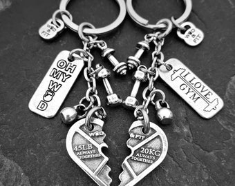Couple Gym Keichain HEART Weight Plate Always Together With Your Motivation · Bodybuilding · Fitness · Couple Gift · Gym Gifts · Wod & Fit