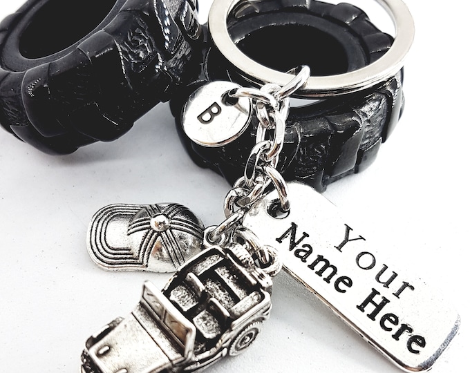 Customized Keychain Offroad Custom Tag Cap and initial - Wrangler -Off Road Lovers - 4x4 Offroad Rubicon - JL -JK · Toyota · Custom Keychain