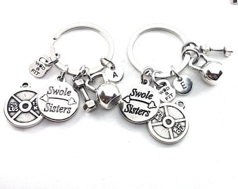 Swole Sisters Couple Keychain Weight Plate 25lbs · BFF Gifts · Girlfriend Gift · Sisters Gift · gift for her · Mom Gift · Fitness ·Wod & Fit
