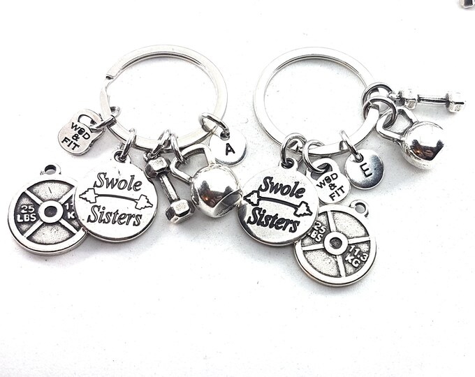 Swole Sisters Couple Keychain Weight Plate 25lbs · BFF Gifts · Girlfriend Gift · Sisters Gift · gift for her · Mom Gift · Fitness ·Wod & Fit