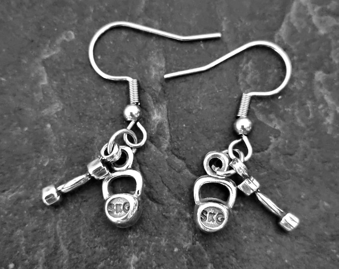 GYM EARRINGS SMALL Two Weights · Girl Earrings · Girlfriend gift · bff gifts · Mom Gift · Fitness Gift · Gym Gifts · Sister Gifts· Wod & Fit