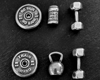 SET 3 Gym Magnets Dumbbell Motivation Weigth Plate · Set whiteboard magnets · Gym Gift · cute fridge magnets set Wod & Fit