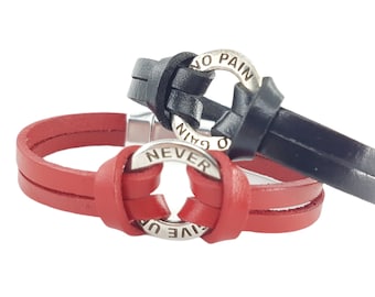 Personalized Leather bracelet Motivation Ring · Custom Bracelet · Name Bracelet · Girlfriend Gift · Fitness Bracelet · Bff Gifts · Wod & Fit