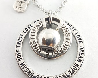 Women Necklace Fitness Lovers Custom Necklace · Personalized Gift · BFF Gifts · Girlfriend Gift · Mom Gift · Sister gift ·Gym Gift·Wod & Fit