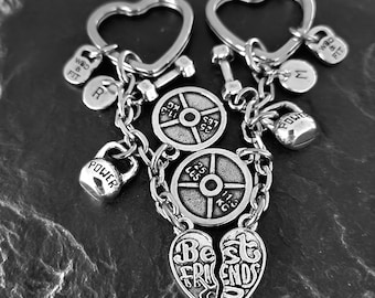 Set 2 Gym Keychains Best Friends POWER Kettlebell · Girlfriends Gifts· BFF Gifts ·Engagement gifts ·Sisters Gift · Mom Gift · GYM ·Wod & Fit