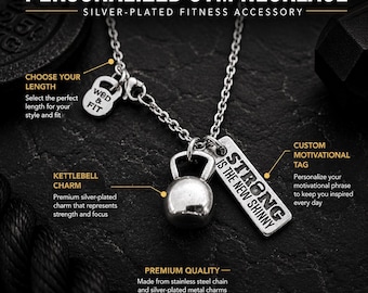 Gym Necklace Kettlebell Personalized gift · Girlfriend Gift · Fitness Necklace · Bff Gifts · Wife Gift · Mom Gift · Sister Gift · Wod & Fit