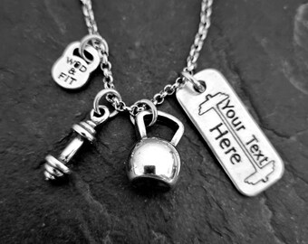 Gym Necklace Kettlebell Motivation Whitten Workout Gifts · Motivation Gift· Gym Gift· Bodybuilding · Crossfit Gifts · Fitness Gift·Wod & Fit