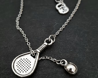 Paddle Tennis Necklace with Ball Gift for Padel Lovers -Paddel Racket· Paddel Tennis gift - Girlfriend Gif · Mom Gift ·Wife Gifts ·Wod & Fit