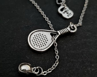 Paddle Tennis Necklace with Ball Gift for Padel Lovers -Paddel Racket· Paddel Tennis gift - Girlfriend Gif · Mom Gift ·Wife Gifts ·Wod & Fit