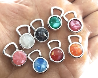 Fitness Pendant Kettlebell Color Shell Flat For Bracelet · Necklace · Bodybuilding -Fitness Jewels-Gym Gift - Kettlebell Pendant · Wod & Fit