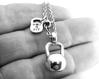 Gym Necklace Kettlebell Workout Gifts · Fitness Necklace · Gym Gifts· Bodybuilding · Crossfit Gifts ·Best friends Gift· Sport Gift·Wod & Fit