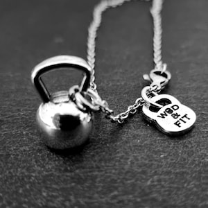 Kettlebell-Workout-Halskette – Fitnessstudio-Schmuck – Geburtstagsgeschenk · Fitness-Halskette · Geschenk für die Freundin · Fitnessstudio-Geschenk · Freundschaftsgeschenk · Wod & Fit