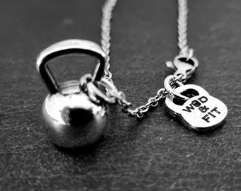 Gym Gift Necklace Kettlebell Workout · Bff Gifts · Fitness Necklace · Pendant Necklace · Everyday Necklace · Coach Gift · Fitness ·Wod & Fit