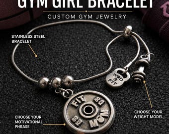 Gym Girl workout bracelet for women, fitness gift for girlfriend, gym girl, athlete, lifter, fit mom or gym bestie · Wod & Fit