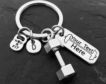 Gym Custom Key ring Dumbbell Your Motivation - Gym Gifts - Fitness Gift - Personal Trainer · Custom Gift · personalized Gift - Wod & Fit