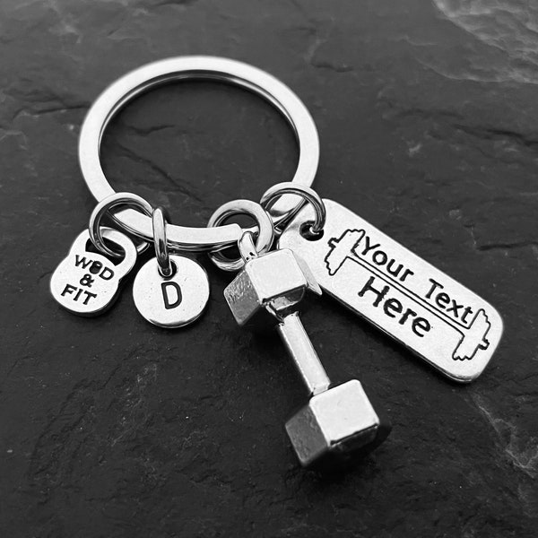 Gym Custom Key ring Dumbbell Your Motivation - Gym Gifts - Fitness Gift - Personal Trainer · Custom Gift · personalized Gift - Wod & Fit