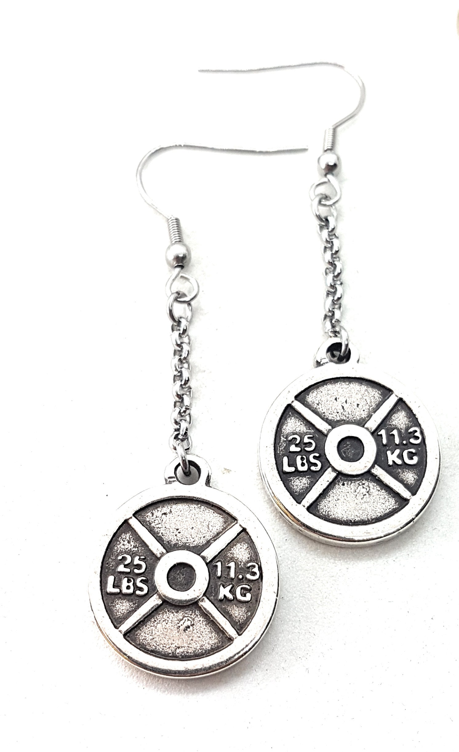 Pendientes Snatch Workout.Chain y Weight Etsy