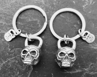 Gym Gift Kettlebell Skull Keyring · Workout gifts · Fitness Gifts · Gym Gifts · Bodybuilding · Fitness Gifts· GYM Jewels ·Skulls· Wod & Fit