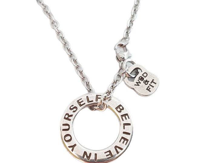 Motivation Neklace · Custom gift - Personalized ·Date gift · Best Friend ·Gym Gift- Mom Gift· Sister Gift ·BFF Gift ·Disc necklace·Wod & Fit