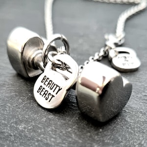 Collana Gym Personalizzata Manubrio Cuore e Motivazione · Regalo Fidanzata · Gioielli Fitness ·Regalo Personalizato· Regalo Moglie·Wod & Fit
